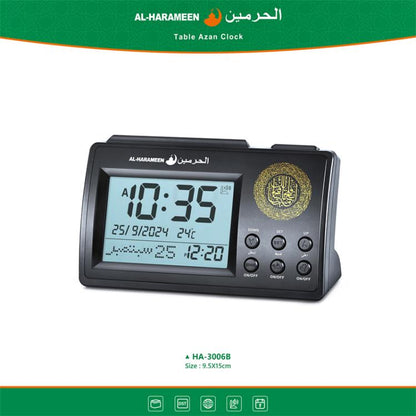 Simple Desktop Clock Perpetual Calendar Alarm Clock(Black) by bashfashion