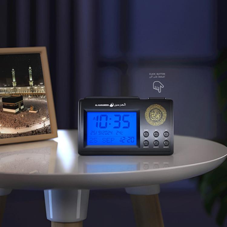 Simple Desktop Clock Perpetual Calendar Alarm Clock(Black) by bashfashion