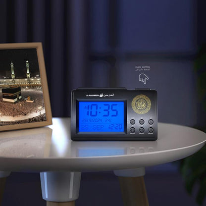 Simple Desktop Clock Perpetual Calendar Alarm Clock(Black) by bashfashion