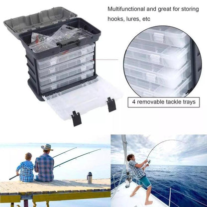 Multifunctional Sea Fishing Accessories Storage Box Bait Box Fishing Tool Box(Gray) by bashfashion