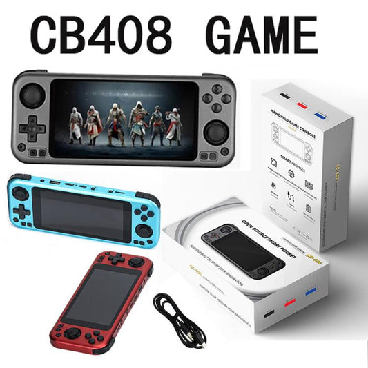 CB408 4.7-inch Touch Screen Handheld Game Console Supports WiFi Android 11 +Linux System 128G(Blue) by bashfashion