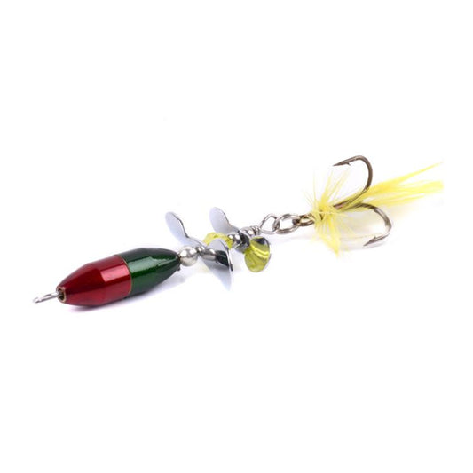 Compound Rotating Sequin Feather Three-hook Bait Bionic Metal Fake Bait by bashfashion