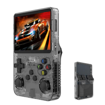 R36S Retro Handheld Game Console Linux System 3.5-Inch Screen Single TF Card Version 128G(Clear Black) by bashfashion