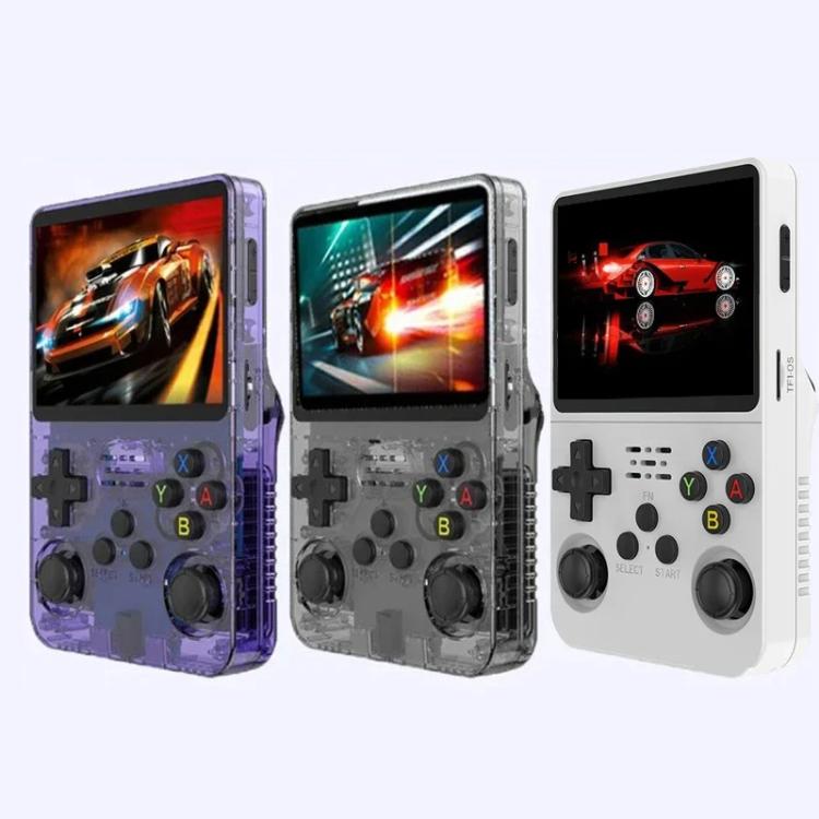 R36S Retro Handheld Game Console Linux System 3.5-Inch Screen Single TF Card Version 128G(Clear Black) by bashfashion