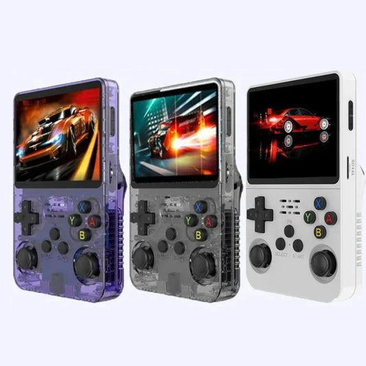 R36S Retro Handheld Game Console Linux System 3.5-Inch Screen Single TF Card Version 128G(Clear Black) by bashfashion