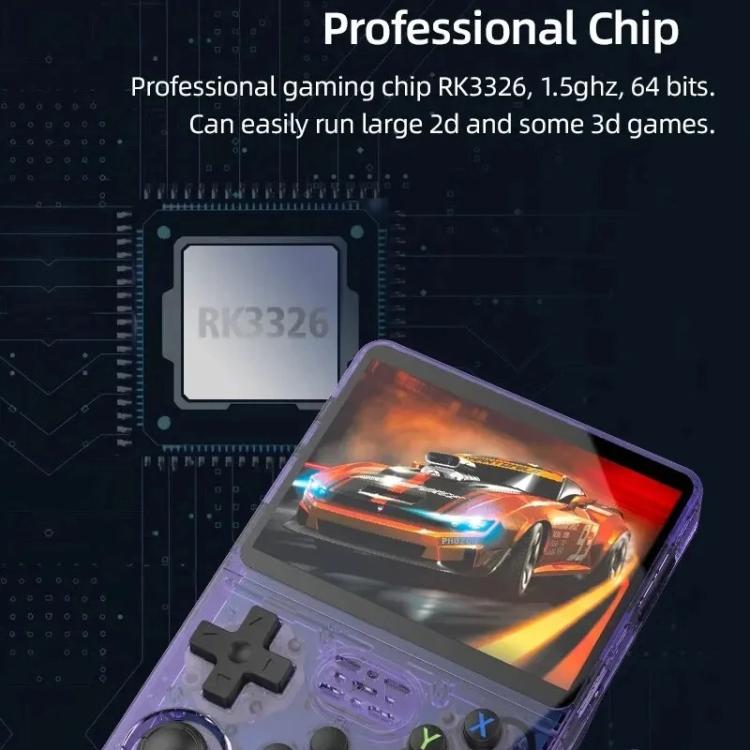 R36S Retro Handheld Game Console Linux System 3.5-Inch Screen Single TF Card Version 64G(Clear Black) by bashfashion