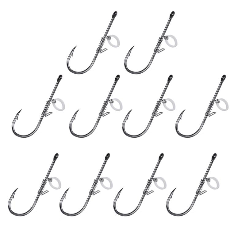 10pcs /Box Crooked Mouth Barbed Sea Fishing Hook Lure Fishing Hanging Shrimp Hook(4) by bashfashion