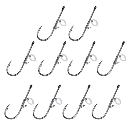 10pcs /Box Crooked Mouth Barbed Sea Fishing Hook Lure Fishing Hanging Shrimp Hook(4/0) by bashfashion