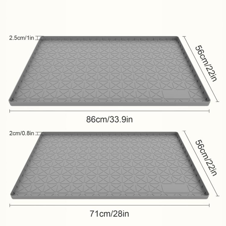 86 x 56 x 2.5cm Kitchen Under Sink Waterproof Anti-Slip Anti-Grease Heat Insulation Drainage Mats(Gray) by bashfashion