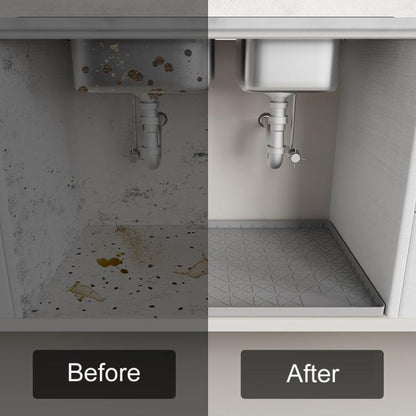 71 x 56 x 2cm Kitchen Under Sink Waterproof Anti-Slip Anti-Grease Heat Insulation Drainage Mats(Black) by bashfashion