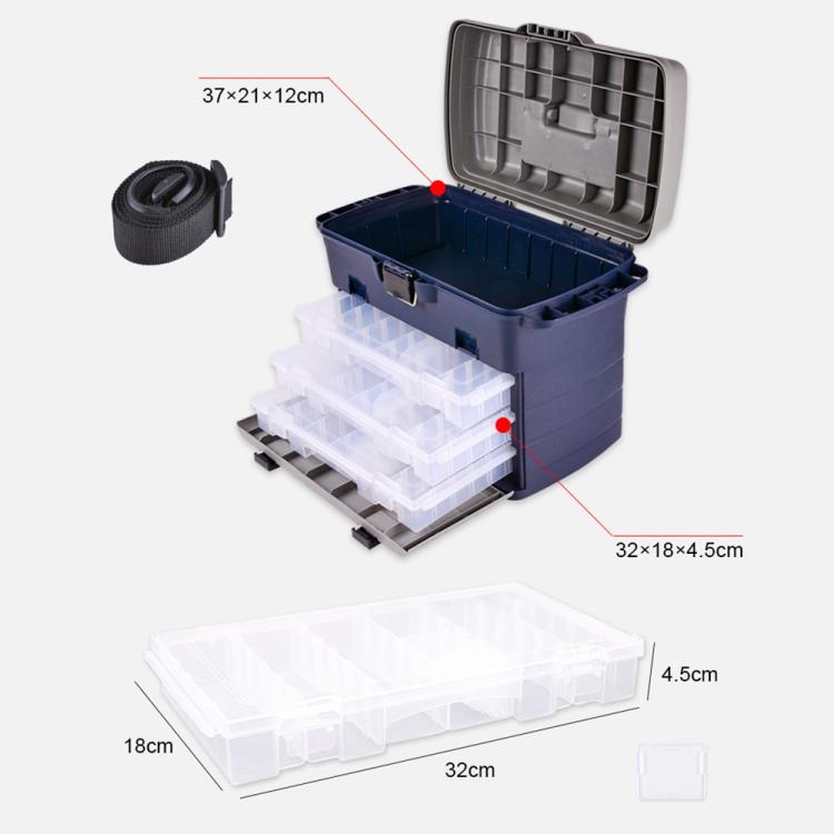 Large Capacity Ultra-light Lure Fishing Box Lure Bait Sequin Storage Box(Blue Gray) by bashfashion