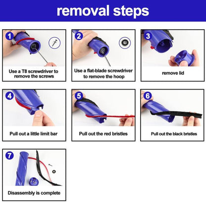 1set 571 Wide Rolling Brush Plush Strips For Dyson Vacuum Cleaner V7 / V8 / V10 / V11 Direct Drive Brush Head by bashfashion