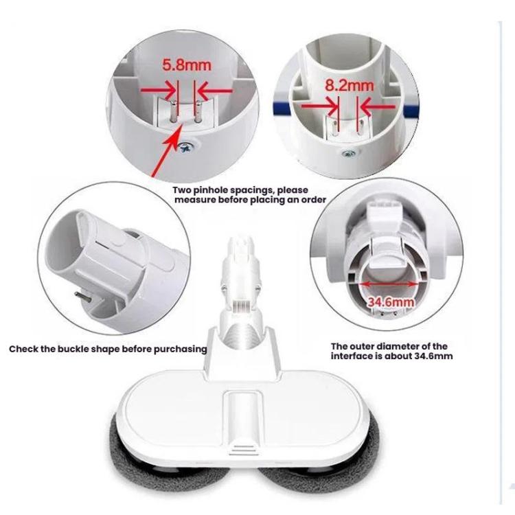 Electric Mop Head With Water Tank for Xiaomi Dreame / Dyson Handheld Vacuum Cleaner Wide 6 Gray Rags by bashfashion