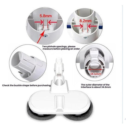 Electric Mop Head With Water Tank for Xiaomi Dreame / Dyson Handheld Vacuum Cleaner Wide 6 Gray Rags by bashfashion