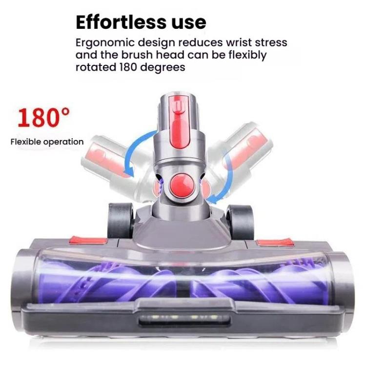 For Dyson V7 V8 V10 V11 V15 Vacuum Cleaner Double Roller Direct Drive Brush Head with LED Light(A5) by bashfashion