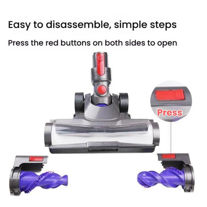 For Dyson V7 V8 V10 V11 V15 Vacuum Cleaner Double Roller Direct Drive Brush Head with LED Light(A5) by bashfashion