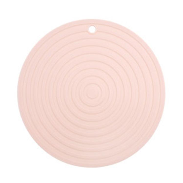 Food Grade Silicone Round Heat Insulation Mat Kitchen Anti-Scald And Anti-Slip Placemat(Pink) by bashfashion