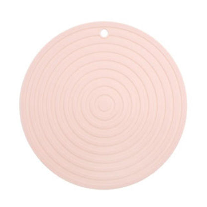 Food Grade Silicone Round Heat Insulation Mat Kitchen Anti-Scald And Anti-Slip Placemat(Pink) by bashfashion