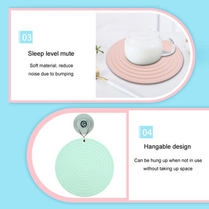 Food Grade Silicone Round Heat Insulation Mat Kitchen Anti-Scald And Anti-Slip Placemat(Pink) by bashfashion