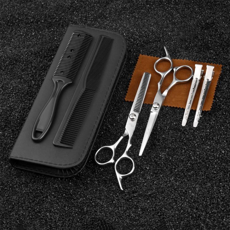 Stainless Steel Haircutting Scissors Set Hair Cutting Tools, Spec: 9-in-1 Black Gold by bashfashion