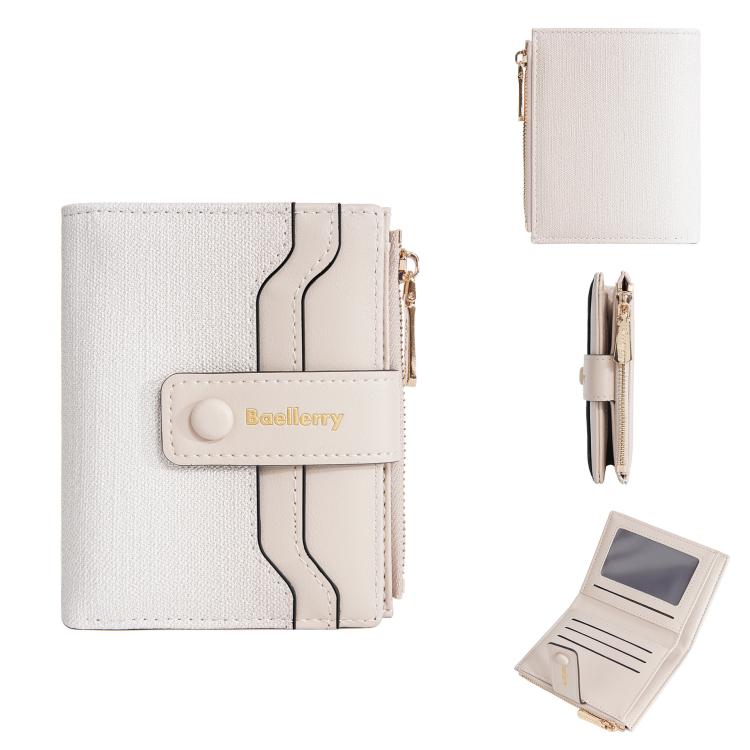 Baellerry NR118 Women Short Wallet Gradient Color Multi Card Zipper Coin Purse(Beige) by Baellerry