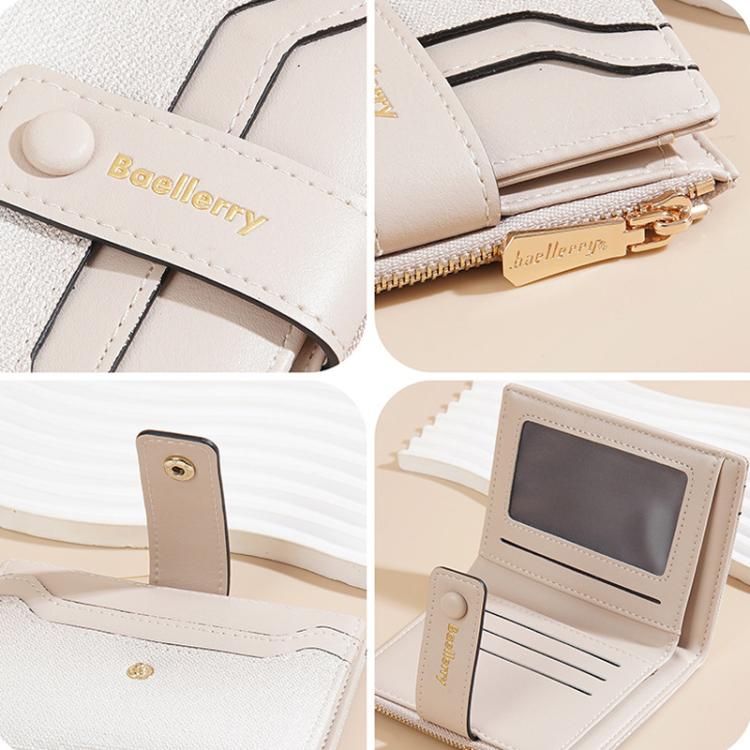 Baellerry NR118 Women Short Wallet Gradient Color Multi Card Zipper Coin Purse(Beige) by Baellerry