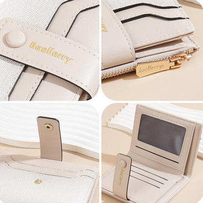 Baellerry NR118 Women Short Wallet Gradient Color Multi Card Zipper Coin Purse(Beige) by Baellerry