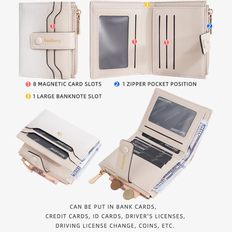 Baellerry NR118 Women Short Wallet Gradient Color Multi Card Zipper Coin Purse(Light Blue) by Baellerry