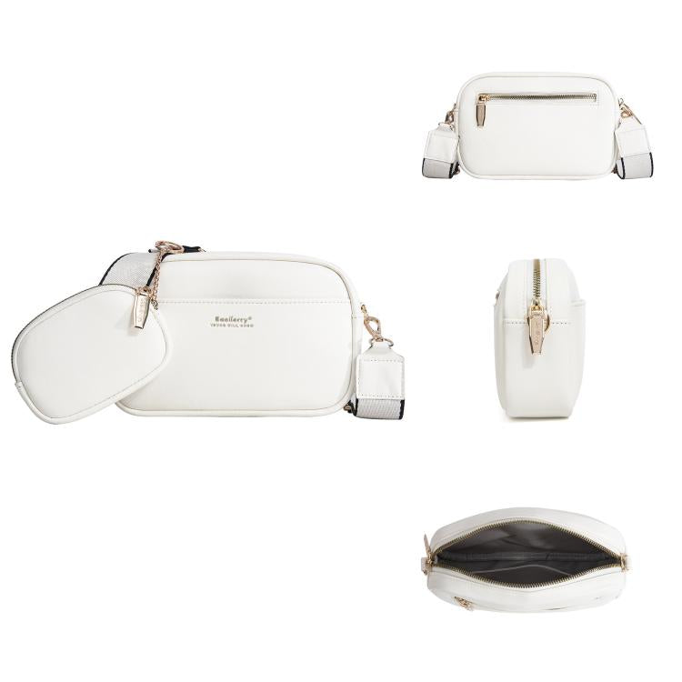 Baellerry N8938 Ladies PU Small Square Bag Large Capacity Crossbody Bag(White) by Baellerry