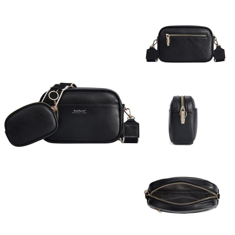 Baellerry N8938 Ladies PU Small Square Bag Large Capacity Crossbody Bag(Black) by Baellerry