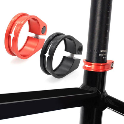 Mountain Road Bicycle Aluminum Locking Seatpost Clamps Seatpost Clamp Ring Fittings(31.8mm Red) by bashfashion