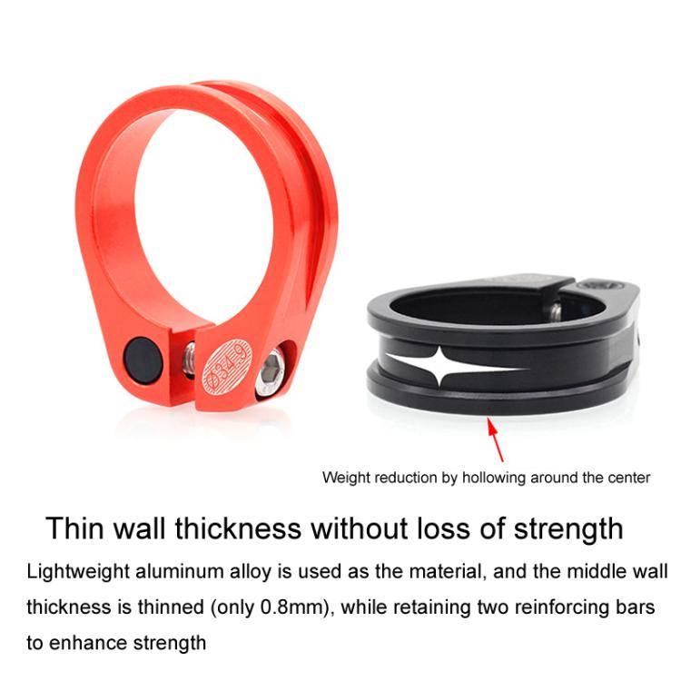 Mountain Road Bicycle Aluminum Locking Seatpost Clamps Seatpost Clamp Ring Fittings(31.8mm Red) by bashfashion