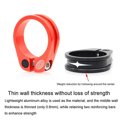 Mountain Road Bicycle Aluminum Locking Seatpost Clamps Seatpost Clamp Ring Fittings(31.8mm Red) by bashfashion