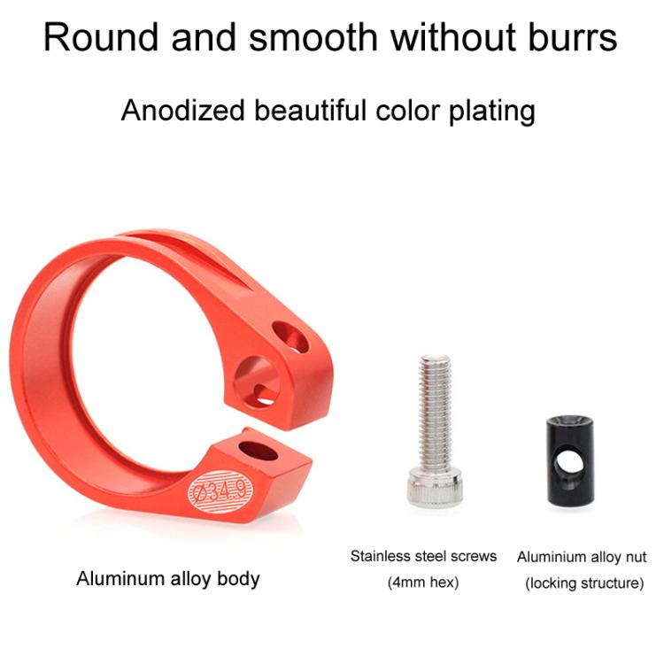 Mountain Road Bicycle Aluminum Locking Seatpost Clamps Seatpost Clamp Ring Fittings(31.8mm Red) by bashfashion
