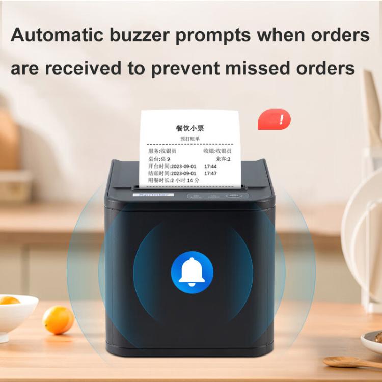 Xprinter XP-80T 80mm QR Code Supermarket Receipt Label Thermal Printer, Spec: USB+Lan(UK Plug) by Xprinter