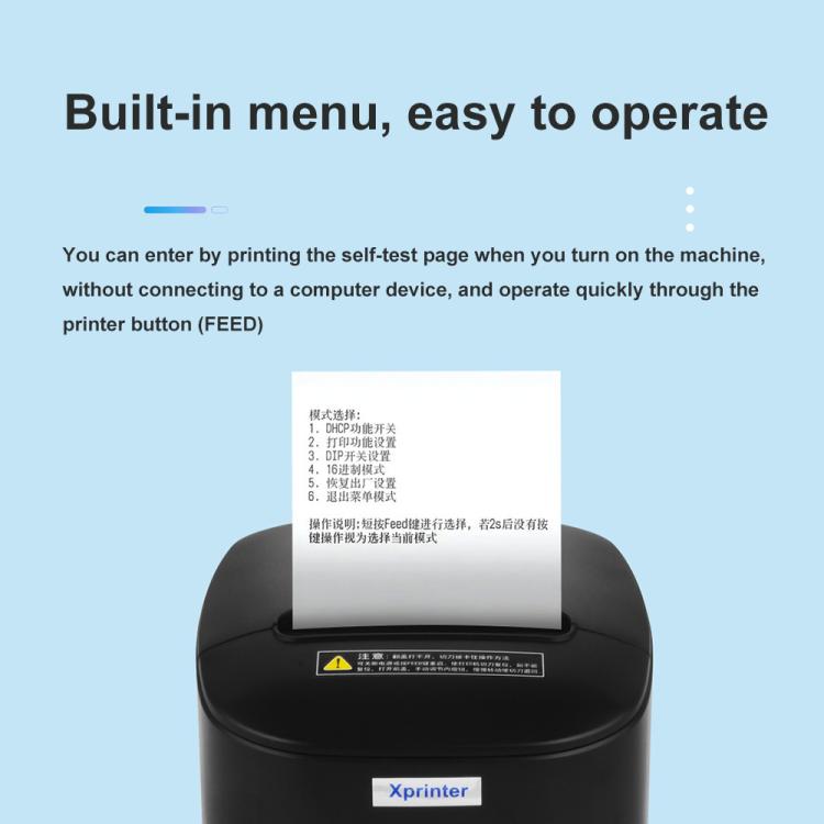 Xprinter XP-80T 80mm QR Code Supermarket Receipt Label Thermal Printer, Spec: USB+Lan(UK Plug) by Xprinter