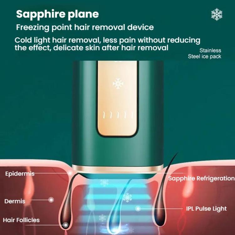 Sapphire Ice Sense Painless Laser Hair Remover Intense Pulse Ice Hair Removal Device, Style: Dark Green FY-509AG(EU Plug) by bashfashion