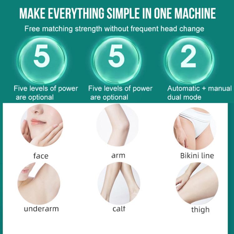 Sapphire Ice Sense Painless Laser Hair Remover Intense Pulse Ice Hair Removal Device, Style: Crystal Green FY-505AL(EU Plug) by bashfashion