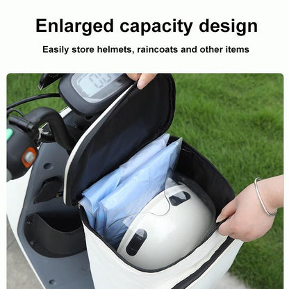 Electric Vehicle Front Helmet Raincoat Storage Waterproof Bag, Color: White with Film by bashfashion