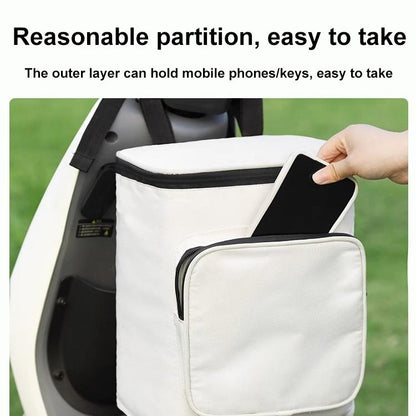 Electric Vehicle Front Helmet Raincoat Storage Waterproof Bag, Color: White with Film by bashfashion