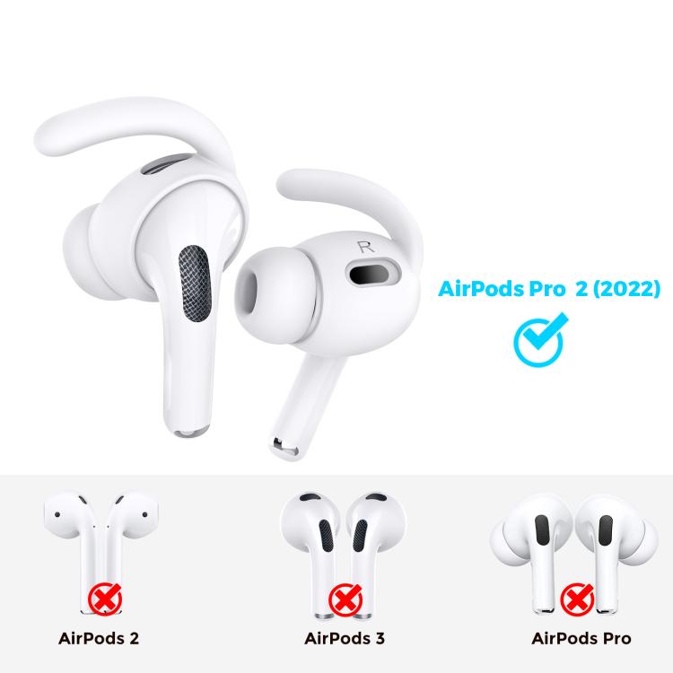 For AirPods Pro 2 AhaStyle PT189 1pair Ear Caps Silicone Anti-Lost and Non-Slip Ear Hooks(White Large) by AhaStyle
