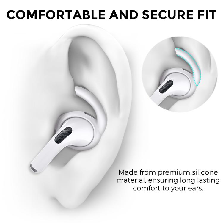 For AirPods Pro 2 AhaStyle PT189 1pair Ear Caps Silicone Anti-Lost and Non-Slip Ear Hooks(White Small) by AhaStyle