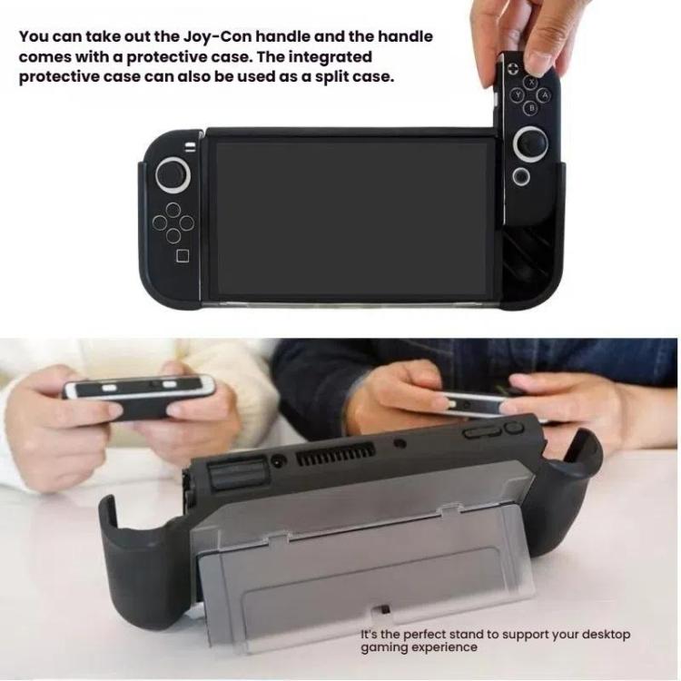 For Nintendo Switch OLED / Joy-Con 2 In 1 Protective Case TPU Cover Support(Translucent) by bashfashion