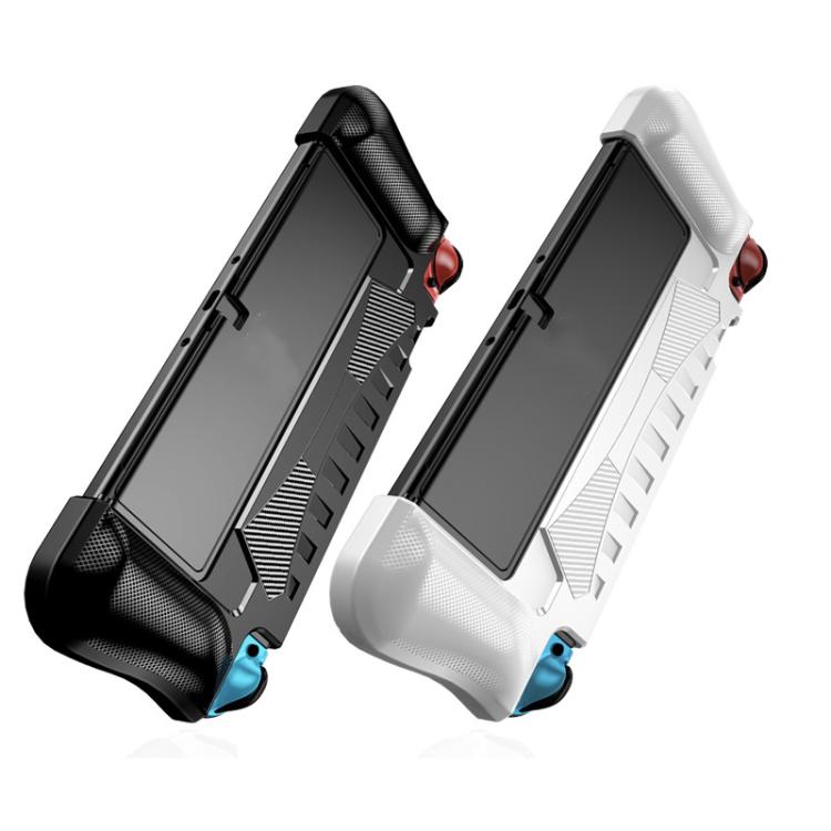 For Switch OLED Console TPU Protective Cover Integrated Shell With 2 Game Card Slots(Black) by bashfashion