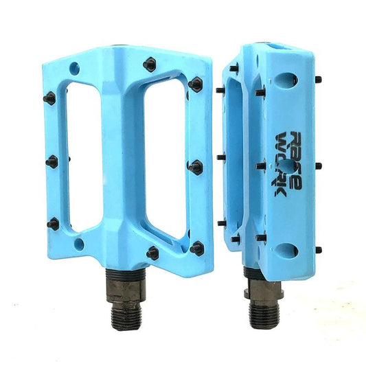 RACEWORK RK091 1pair Mountain Bike Nylon Fiber Pedals Cycling Anti-slip Pedals(Blue) by RACEWORK