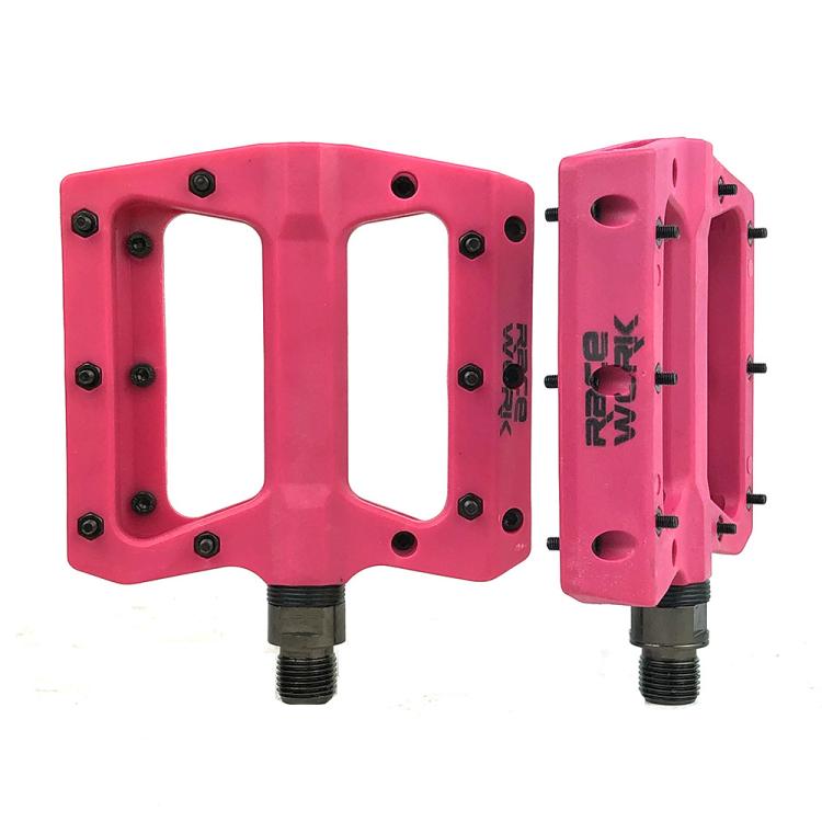 RACEWORK RK091 1pair Mountain Bike Nylon Fiber Pedals Cycling Anti-slip Pedals(Pink) by RACEWORK