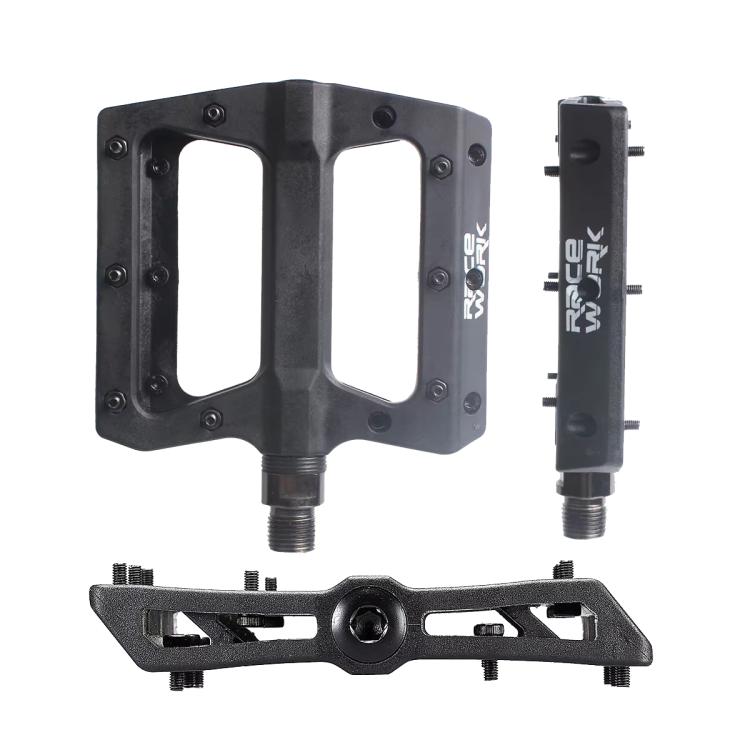 RACEWORK RK091 1pair Mountain Bike Nylon Fiber Pedals Cycling Anti-slip Pedals(Black) by RACEWORK