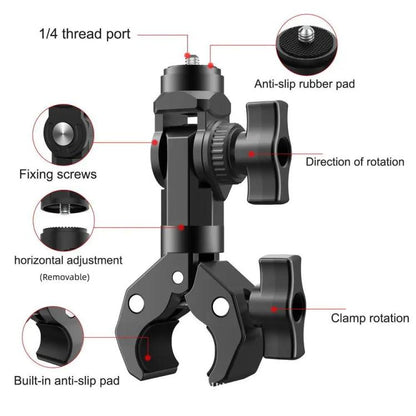 Camera Clip Motorcycle Bicycle Handlebar Crab Clamp For Sports Camera With Adapter by bashfashion