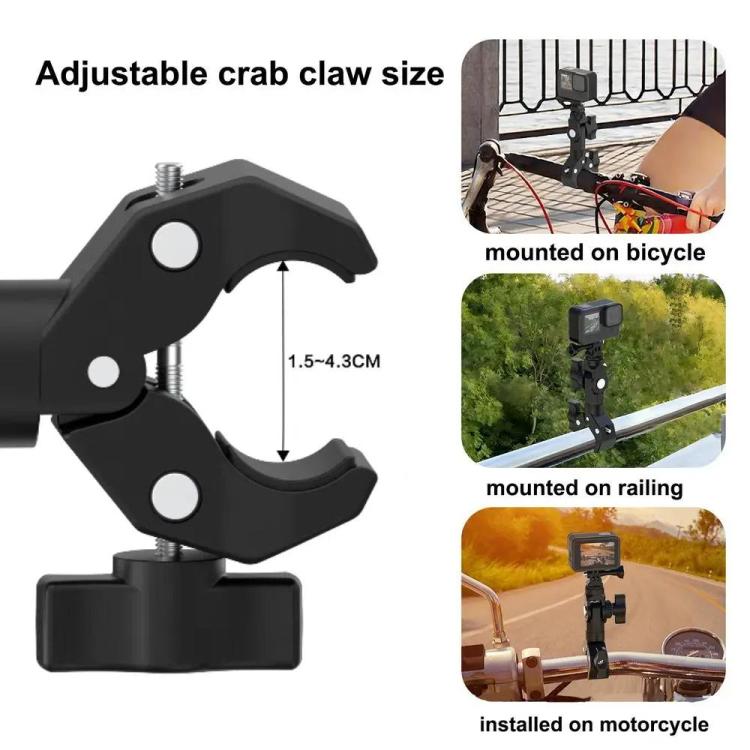 Camera Clip Motorcycle Bicycle Handlebar Crab Clamp For Sports Camera With Adapter by bashfashion