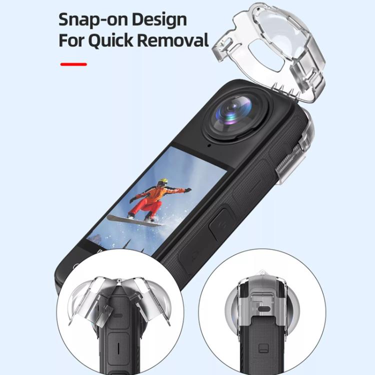 For Insta360 X4 HEPAIL AC37 Lens Anti-fog Snap-on Protective Mirror Front and Rear Lens Protectors by HEPAIL